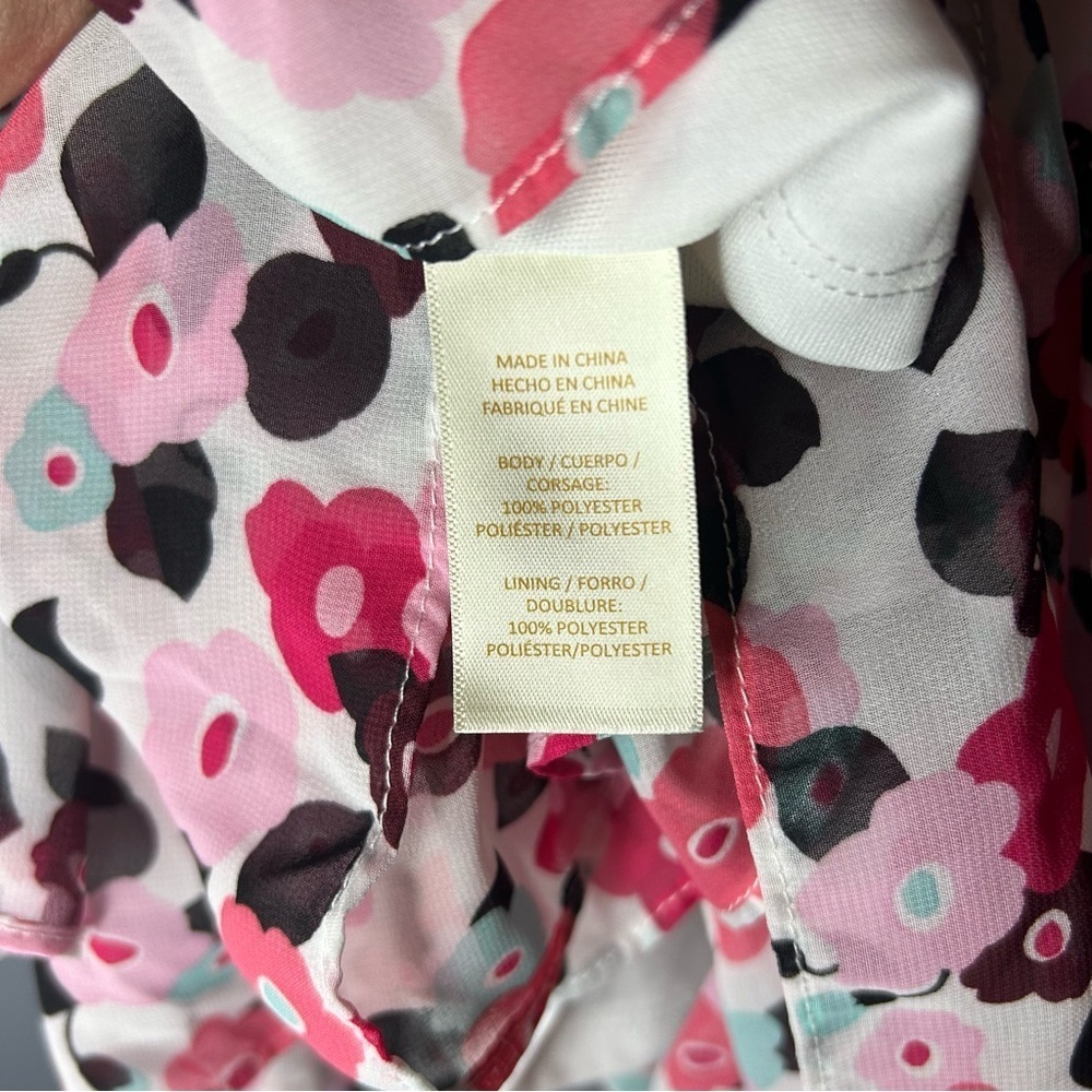 Kate Spade Floral Pink and Black Kids Dress ruffle size 10 - Picture 7 of 12